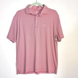 COPY - Rhoback Polo Shirt Sz Medium Red White Striped Short Sleeve Performance …
